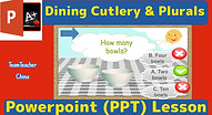 Dining Cutlery & Plurals powerpoint ppt lesson