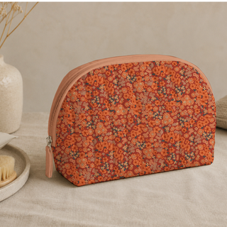 Trousse de voyage motif liberty caramel