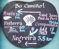 maceira, galicia, bo camiño sign, signpost, santiago de compostela, pilgrimage, pilgrim, shell,  the Way of St. James, scallop shell, direction sign, Camino Xacobeo
