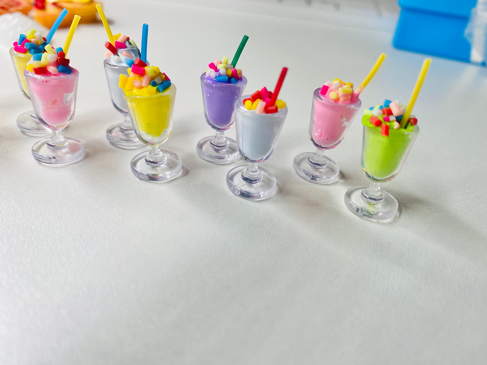 Thumbnail: Mini ice cream drinks with straw and sprinkles  set of 10