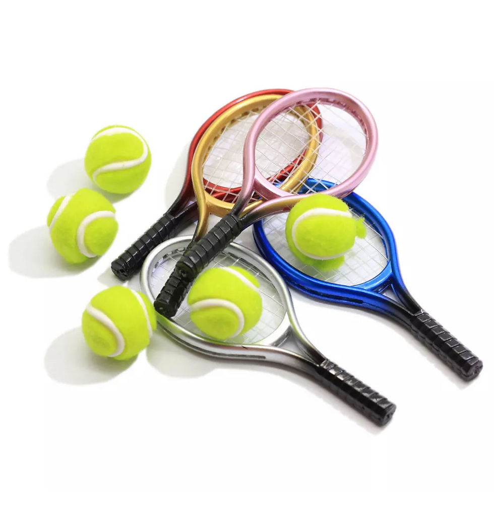 Thumbnail: Mini Random color Tennis Racket with Ball - 1 set 
