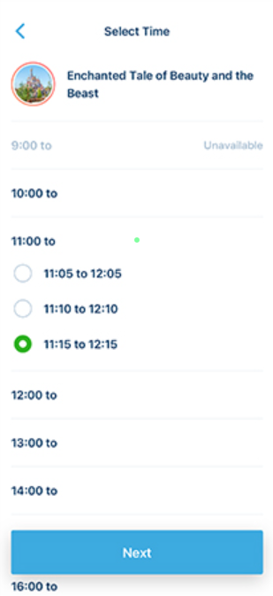 Tokyo Disney App Premier Access time slot