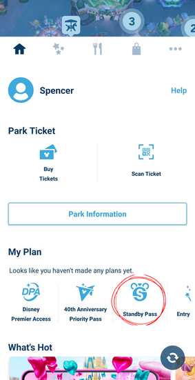 Tokyo Disney App Standby Pass instruction