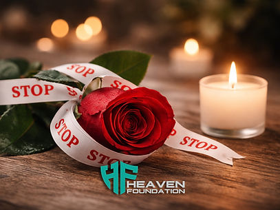 Rosa rossa appoggiata su un tavolo in legno con un nastro bianco avvolto attorno e candele accese sullo sfondo, simbolo di riflessione sull’amore e sul rispetto nelle relazioni.