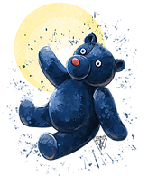 painting of a blue teddy bear, Blue Bear