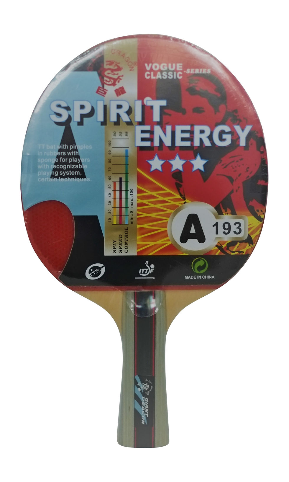 Table Tennis Racket Kounga GD Spirit Energy - 3 Stars