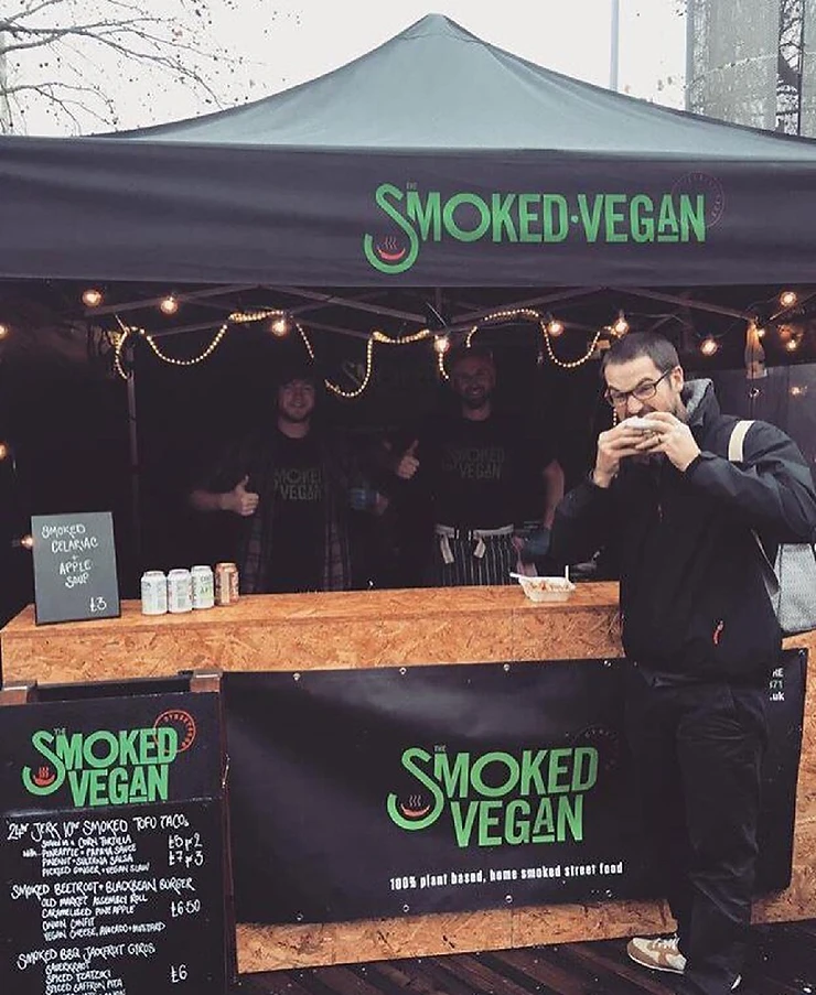 vegan street food stall and food truck