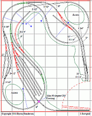 Virginian Model Railroader David Popp Model Railroad Track Plan 8’X10’ PECO Code 75