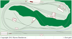 N 4X8 double track, out and back, track plan, model railroad