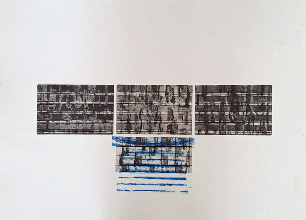 Intersections bleues (90 x 70 cm)
