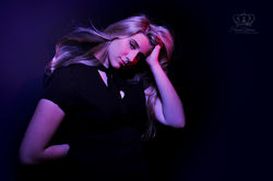 Fashion model inspired headshot with col