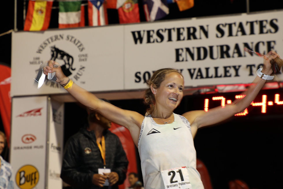 Brittany Peterson after her 2nd place finish at the 2019 Western States Endurance Run.