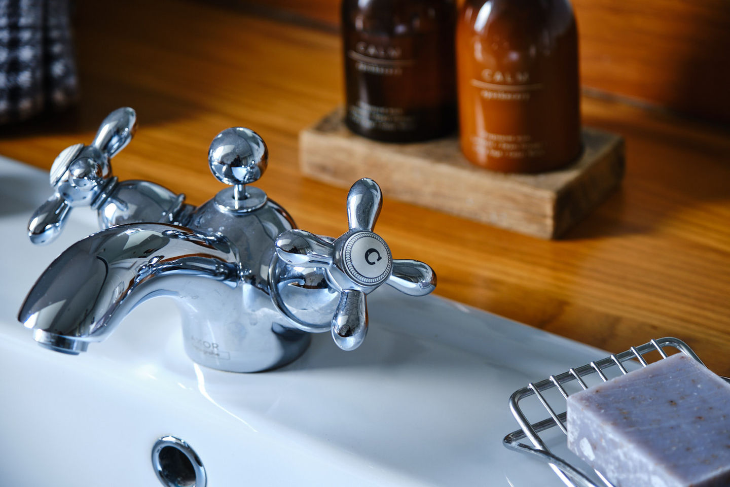 Bathroom taps close up property interiors photography