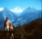 Hiking as a boy in the Swiss Alps, with Matterhorn in background