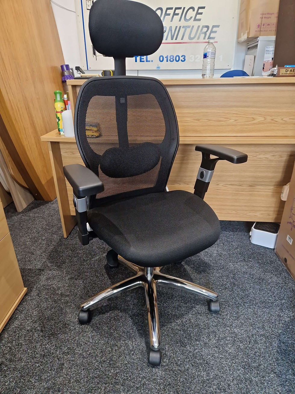 Thumbnail: Clearance Range "Porto" High Back Executive Directors Mesh Chair- Black