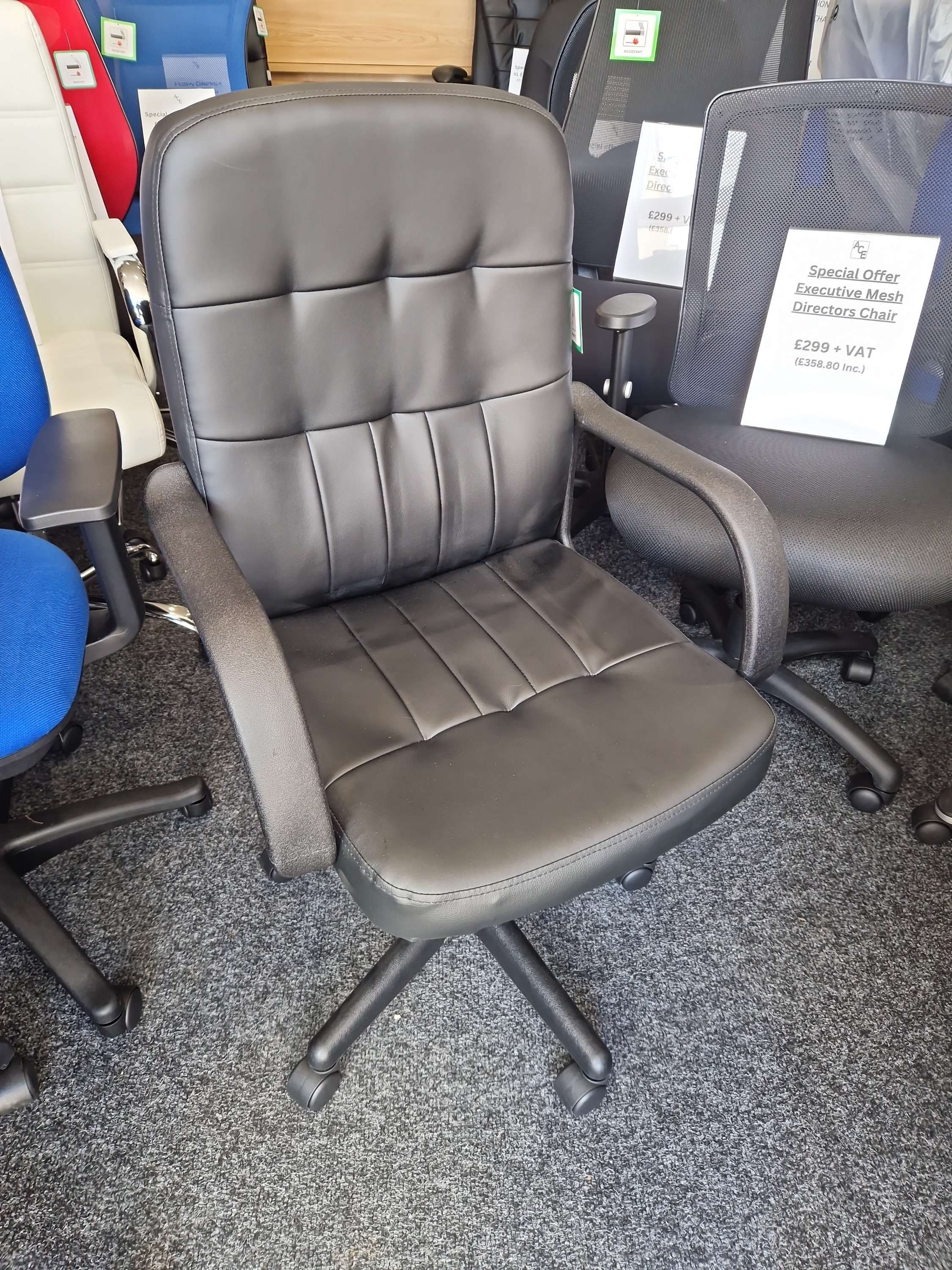 Clearance Range Faux Leather Armchair - Black