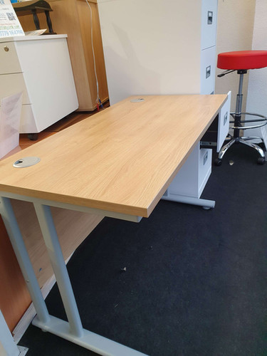 New 1200mm Straight Slim Workstation - Oak | ace-office-furniture