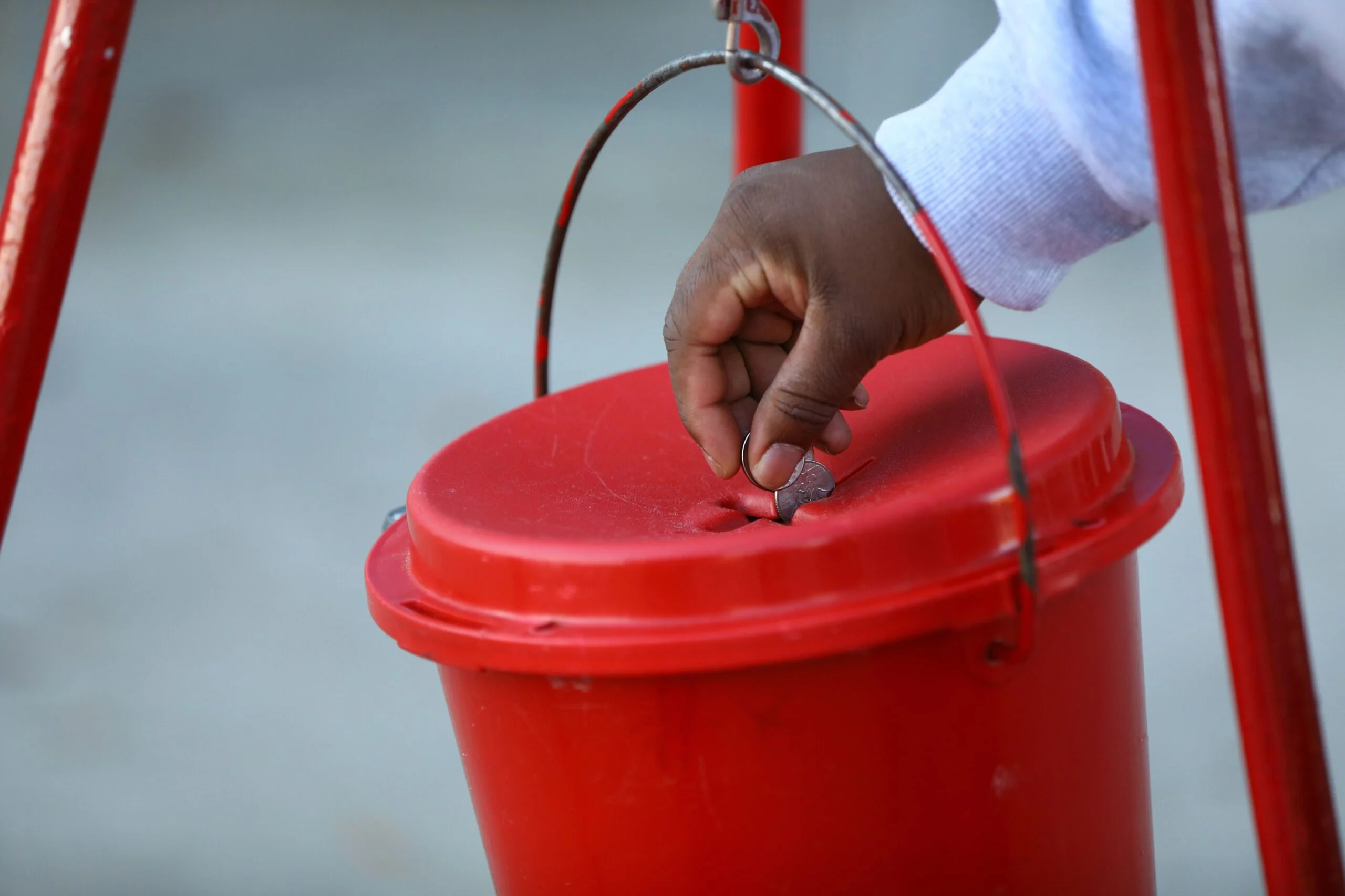 Somebody donating money