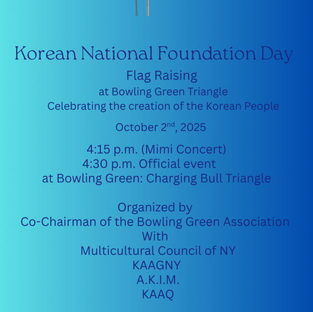 Korean National Foundation Day Flag Raising
