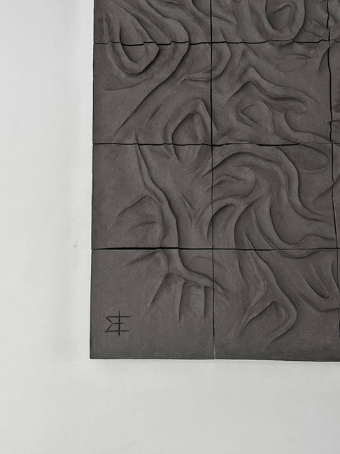 Sculpture Murale / Bas-Relief Céramique "Lava Fields" de l'artiste & Designer Mobilier Franck Scala