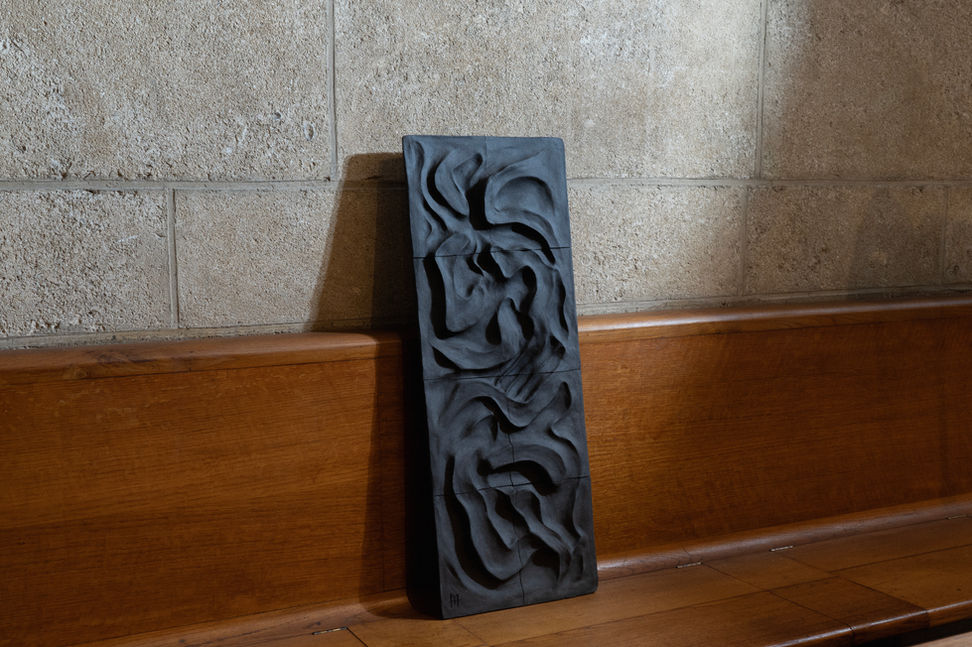 Sculpture Murale / Bas-Relief Céramique "Kilauea Lava" de l'artiste & designer Franck Scala