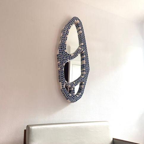 Collection de miroirs mosaïques / sculptures murales céramiques de l'artiste sculpteur et designer mobilier d'art / de mobilier collectible / mobilier design Franck Scala
