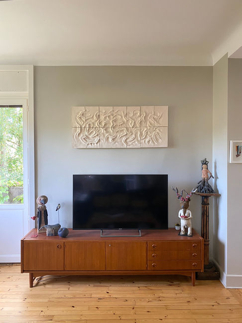 Sculpture Murale / Bas-Relief Céramique "Le Grand Blanc" de l'artiste & Designer Mobilier Franck Scala