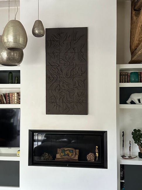 Sculpture Murale / Bas-Relief Céramique "Lava Fields" de l'artiste & Designer Mobilier Franck Scala