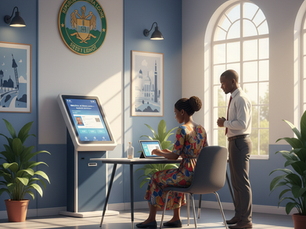 A girl getting digital support