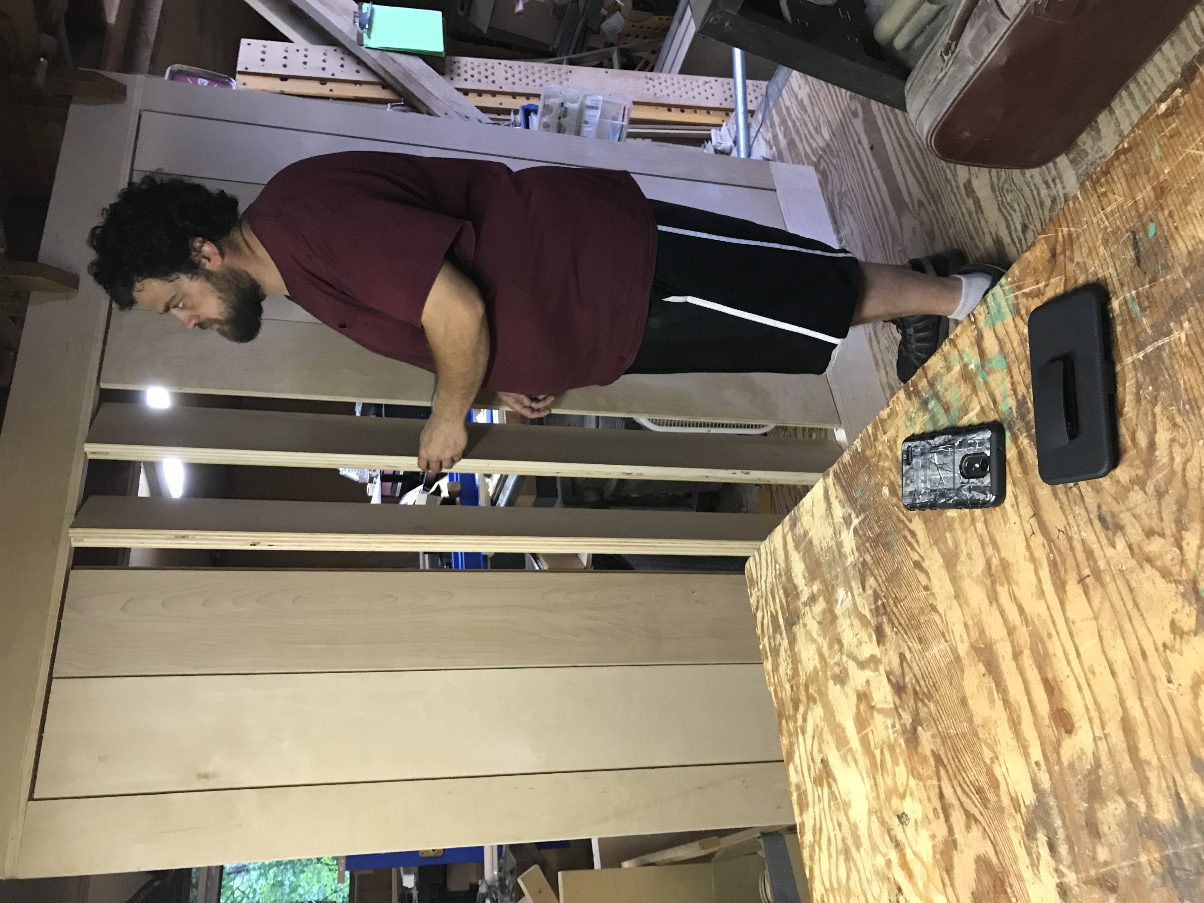 Marvin working on shutters