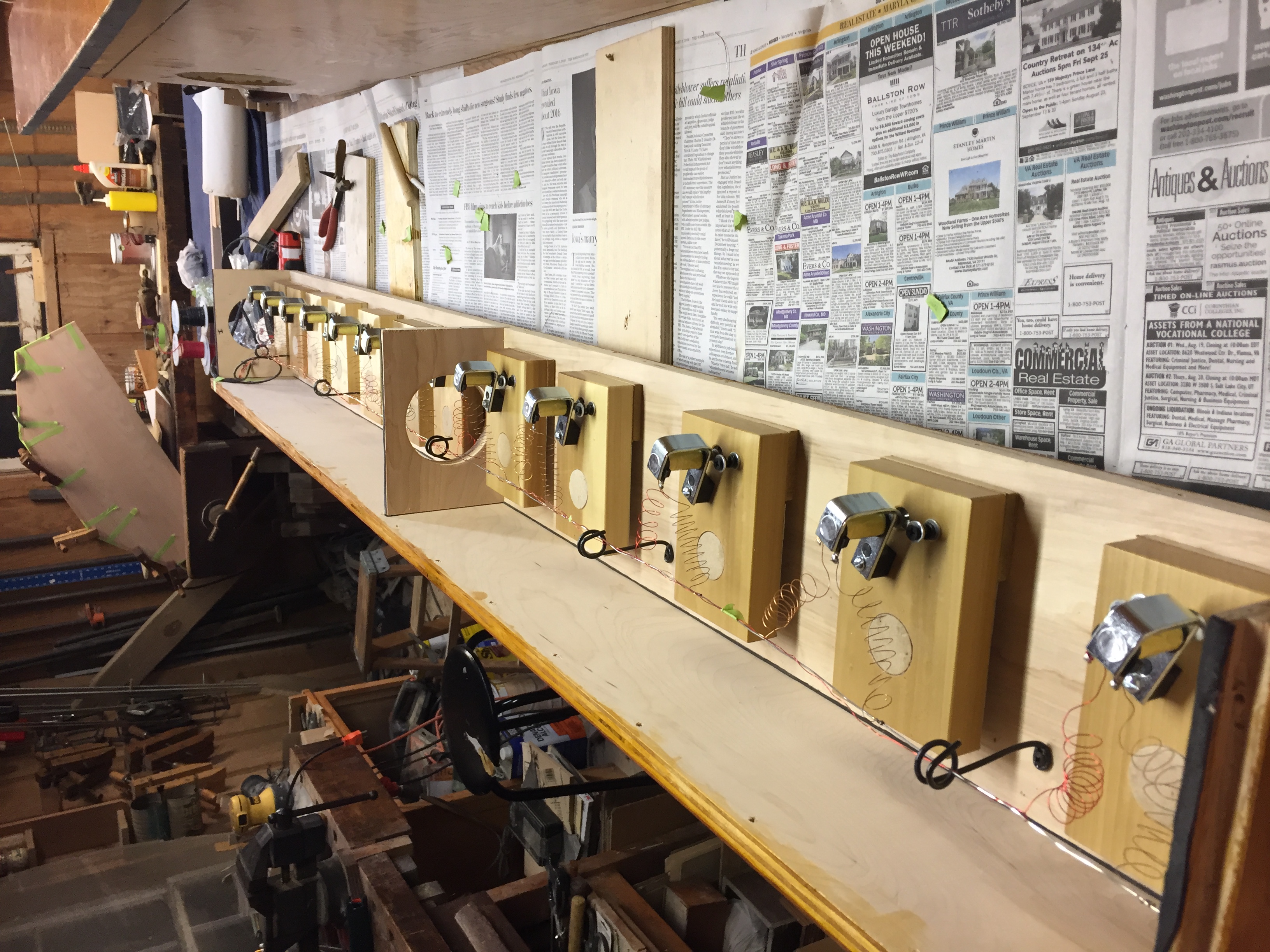 Inside a bass wind chest