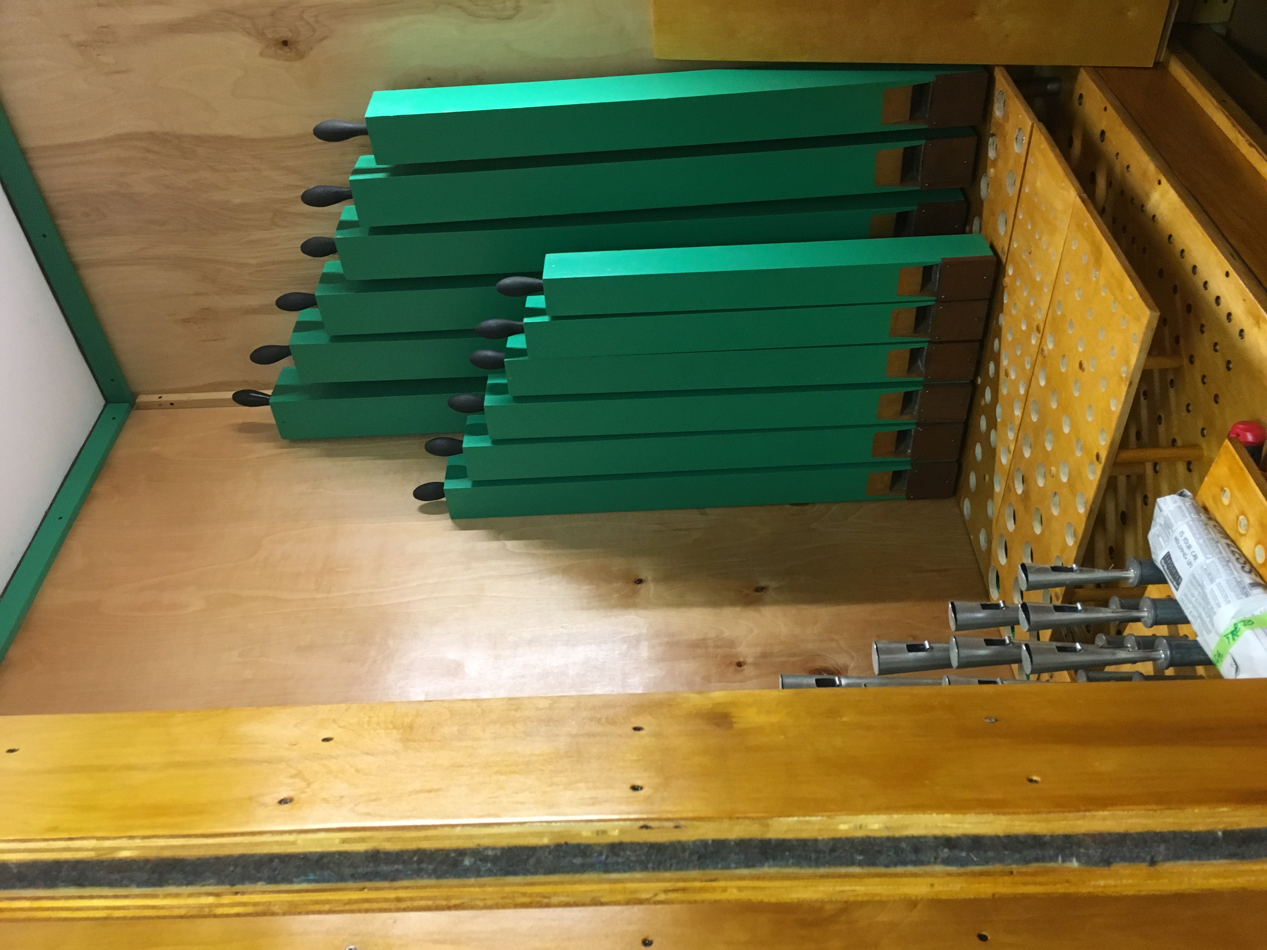 Choir bass pipes in place