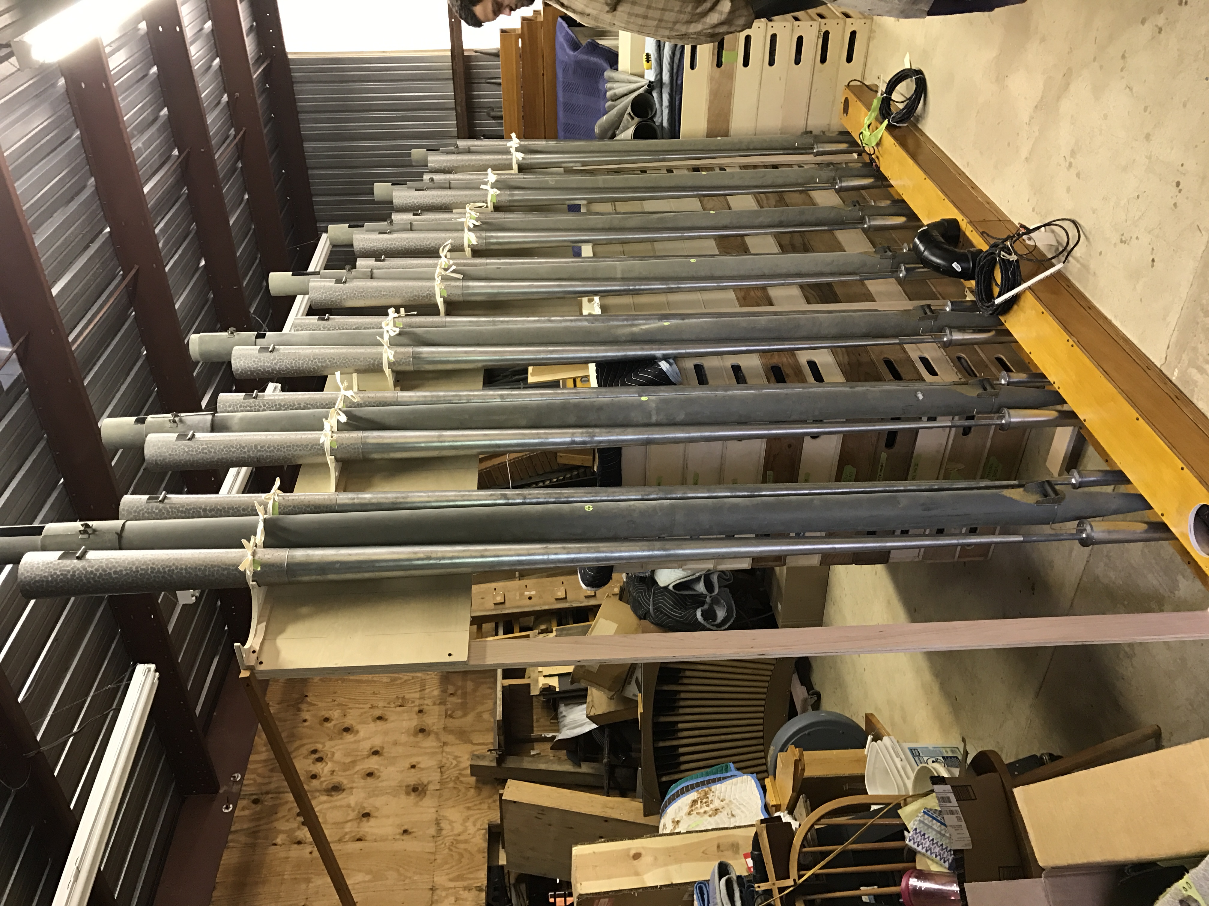 Bass chest set up in the shop