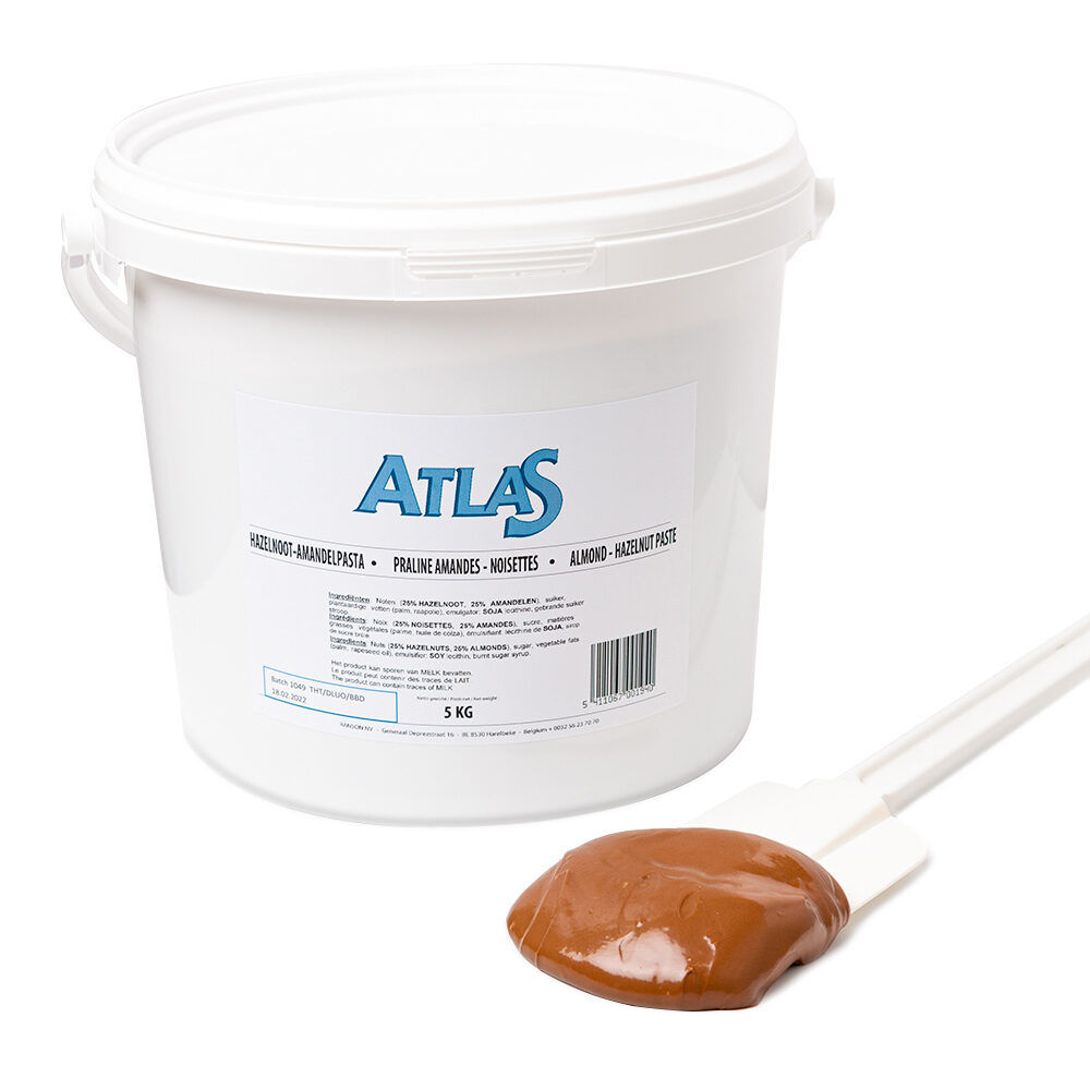 Atlas - Pate praliné Amande 25% /Noisette 25% - 5kg