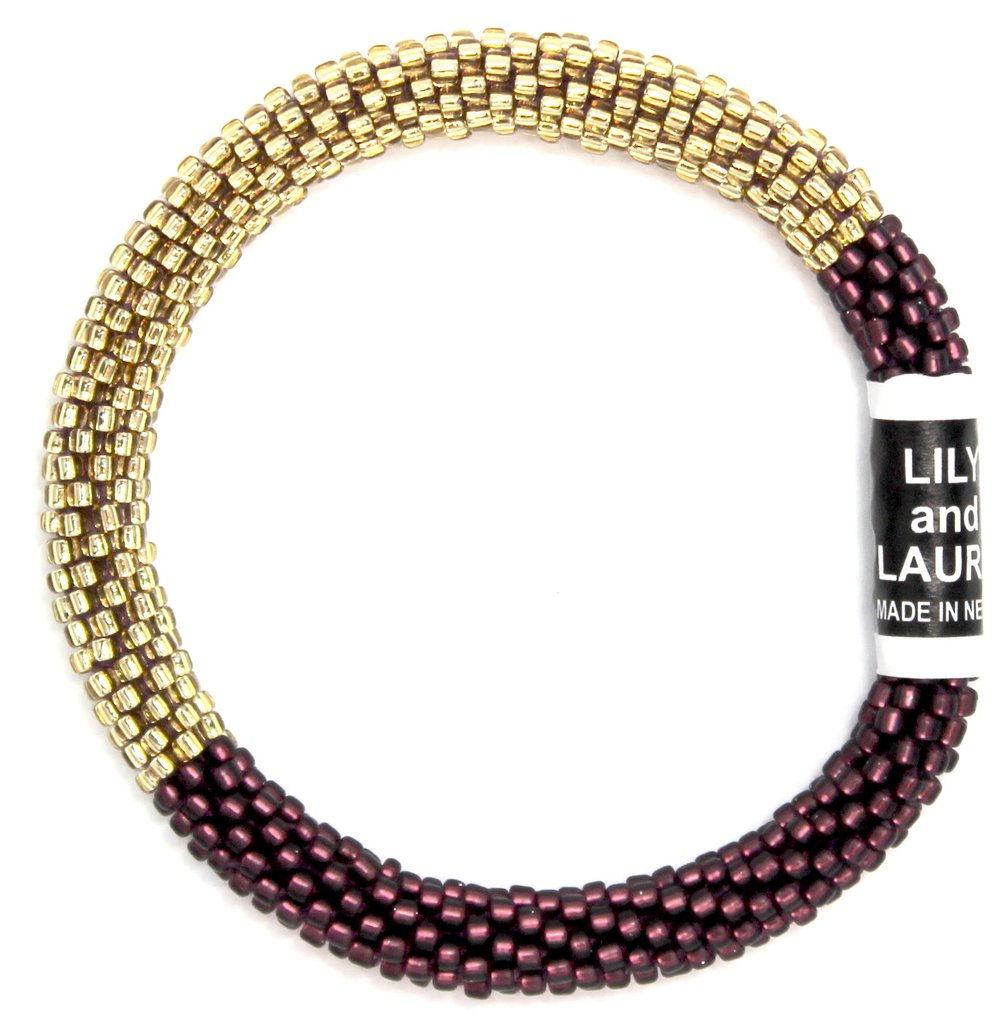 Matte Maroon and Gold Color Block