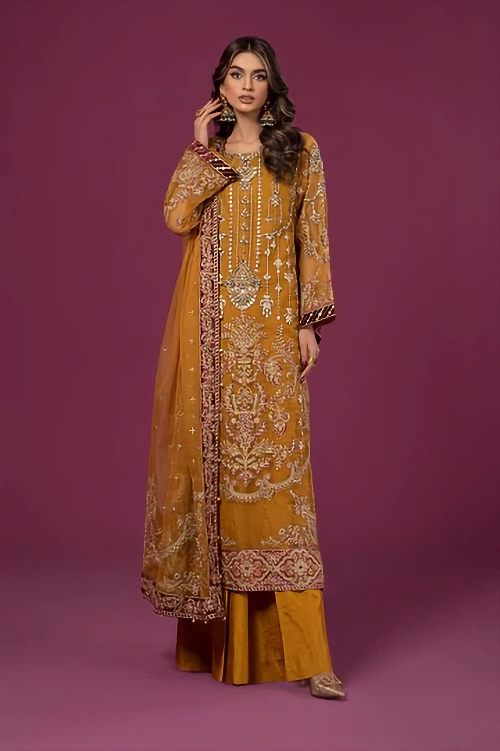 Autumn Yellow Embroidered Formalwear