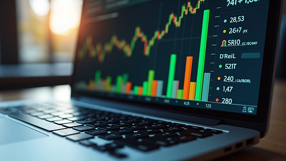 Close-up of a laptop screen showing a diversified investment portfolio