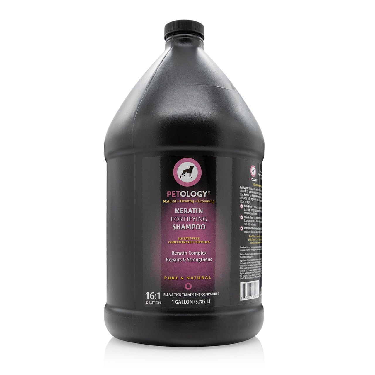 Petology Keratin Plus 1 Gallon Dog Shampoo - Natural, Sulfate-Free & Fortifying