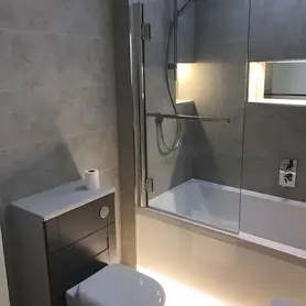 finished toilet and shower