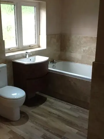 wooden floor in bathroom 