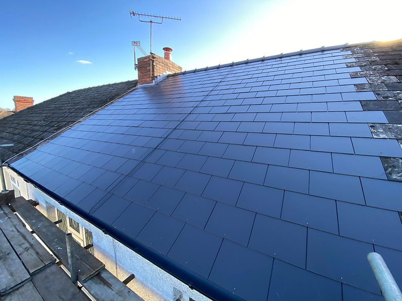 shiny roof tiles