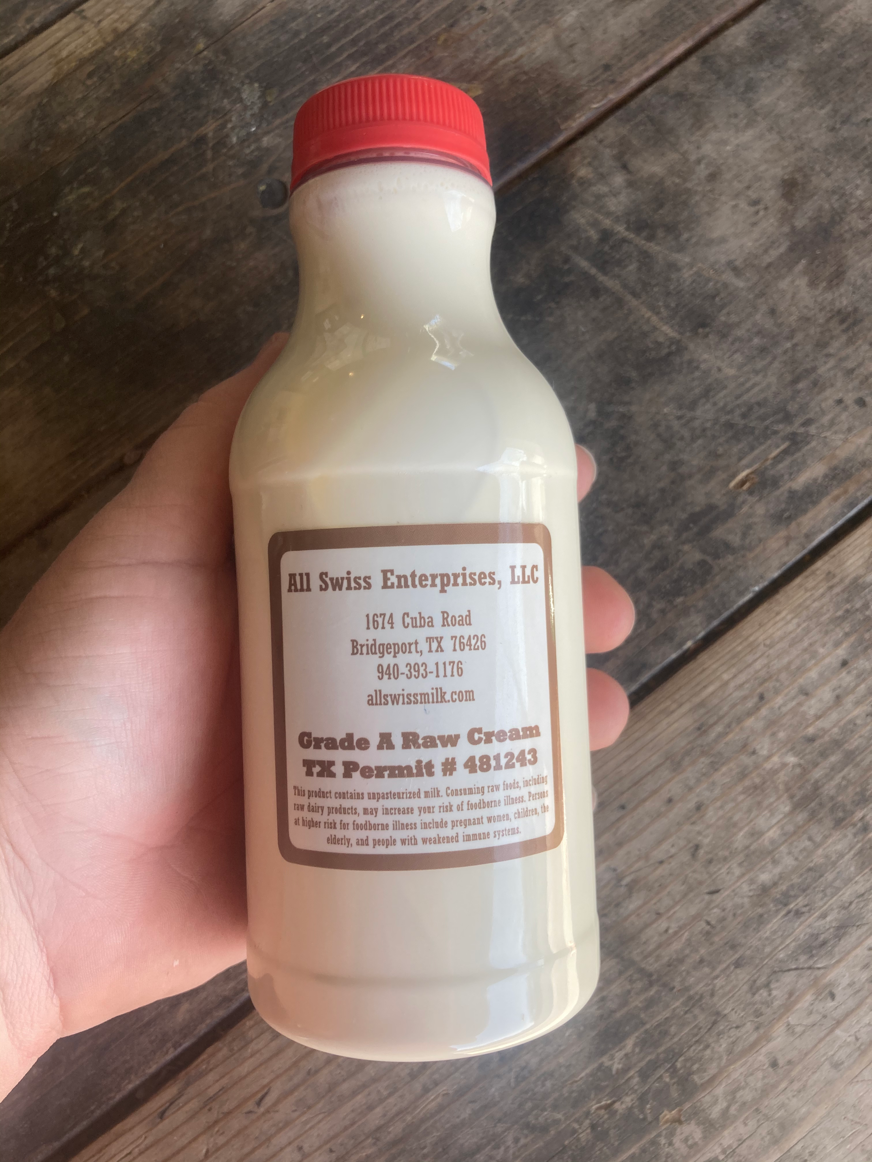 MDL - All Swiss Dairy Raw Cream - Pint