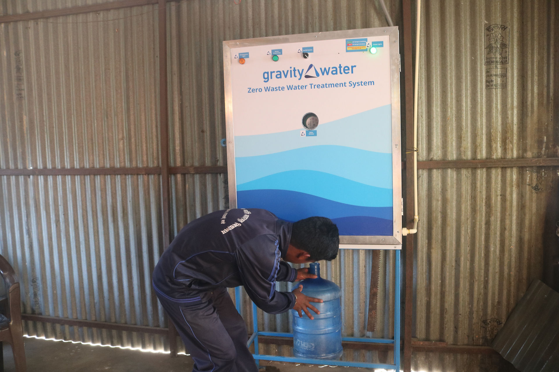 filling jug from zero-waste water treatment systems