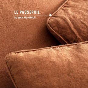 Zoom matière sur les draps et taies d'oreiller de la marque Blanc Cerise