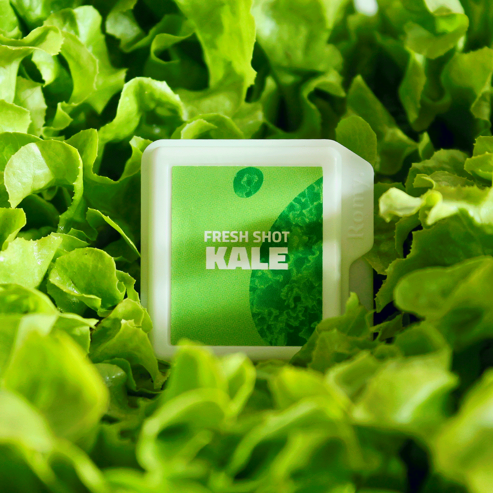 GIF animé du Fresh Shot Kale de la marque de cosmétiques Romy