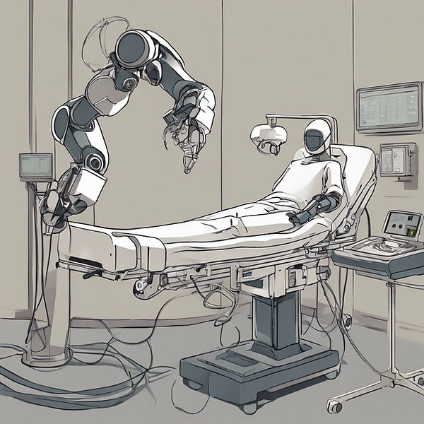 a small robotic arm assisting a scrub nurse in a surgery ,passing tools.jpg