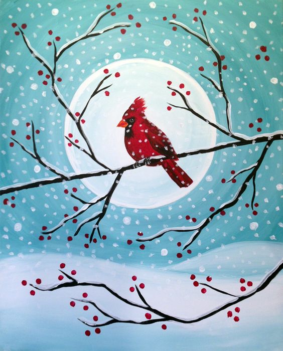 Cardinal in the Snow