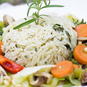 Roast Vegetables over Rice