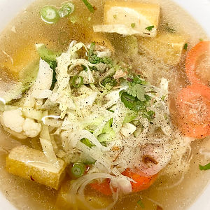 P12. VEGETABLES & TOFU IN RICE NOODLE SOUP