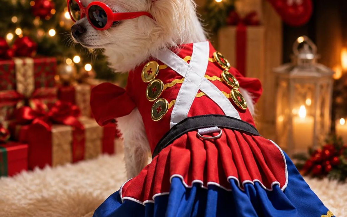 Toy Soldier Dog Dress Ready to Ship, Nutcracker Pet Costume for Girl Dogs
